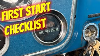 First Start Checklist on new Engine Rebuild