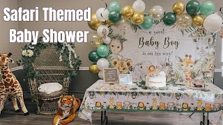 Safari Themed Baby Shower | DIY | On a budget | Greenery | baby shower ideas