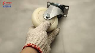 Medium Industrial Casters 4 Inch White Nylon Swivel Castor Wheels Without Brake
