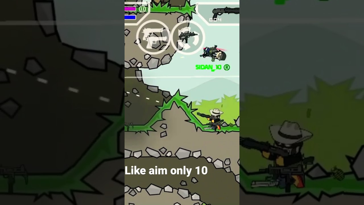op gameplay 😱। mini militia। trick। like aim only 10।
