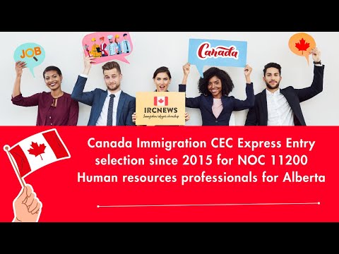 CEC Express Entry selection since 2015 for NOC 11200 Human resources professionals for Alberta