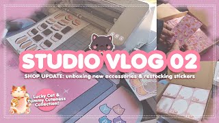 Studio Vlog 02: Shop Update Unboxing new accessories & restocking stickers | Le Chat Noir Cutisserie