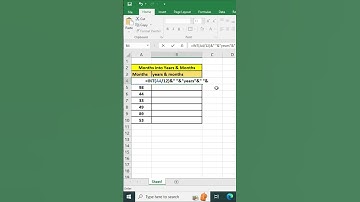 how to convert months into years & months in excel #exceltips #excelformulas #excel #excelshorts