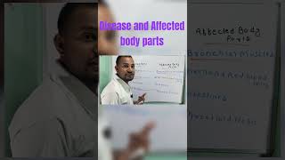 Disease and Affected body parts #bio #celldivision #nursing #cellreference #knowledge #education