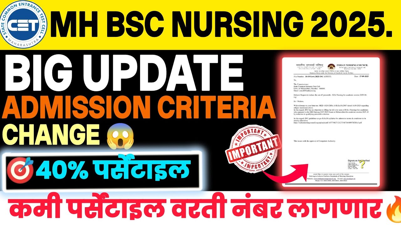 BSc Nursing Admission Criteria Changed 😱| New INC Guidelines 2025🔥|low percentile students benifits 