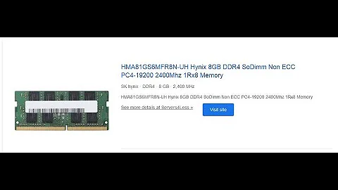 HMA81GS6MFR8N-UH Hynix 8GB DDR4 SoDimm Non ECC PC4-19200 2400Mhz 1Rx8 Memory