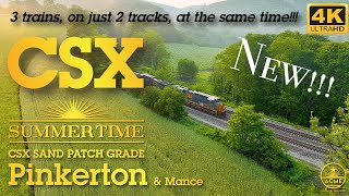 CSX Sand Patch Grade SUMMERTIME Special - 3 Trains, on just 2 Tracks???