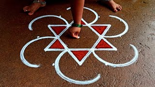 Aani madham star padi kolam🌹|5*3 easy muggulu designs🌹|pandaga muggulu🌹|super rangoli