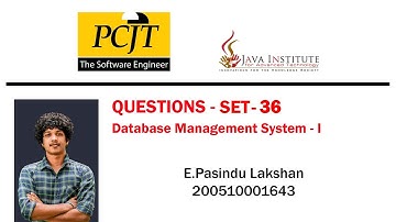 Questions | set - 36 | Database Management System - I | Java Institute