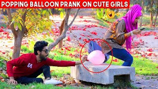 Popping Balloons Prank on Cute Girls || BY AJ-AHSAN ||