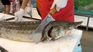 Graphic: Giant STURGEON Fillet and Cook - Vietnam Street Food 2018