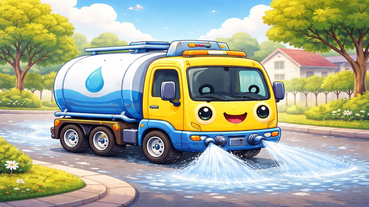 Water Spraying Truck 🚛💦 | Play & Sing with GrannyTipp