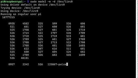 Running LIRC on Raspberry PI - Receiving IR Signal via mode2