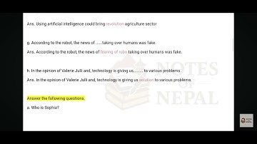 English class 9 unit-8 Humanoid Robot Sophia exercise 