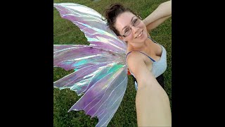 DIY big Cellophane Fairy Wings for cosplay