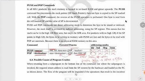 8051 Assembly - Push and Pop Commands