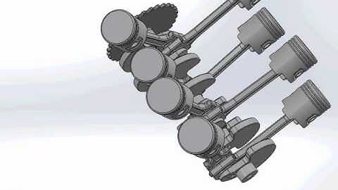 Solidworks animation of a V8 engine