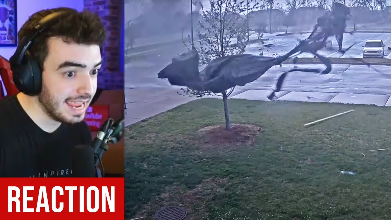 Intense TORNADO Surveillance Footage (REACTION) - YouTube