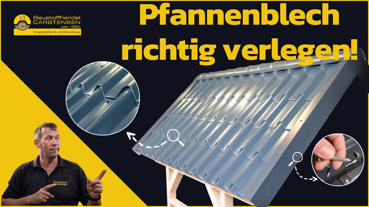 Pfannenblech richtig verlegen. Heimwerker-Anleitung mit Ortgangwinkel & Co