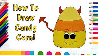How To Draw Candy Corn! (Art For Kids!) - Easy Step By Step Beginner Art/Drawing Lesson!