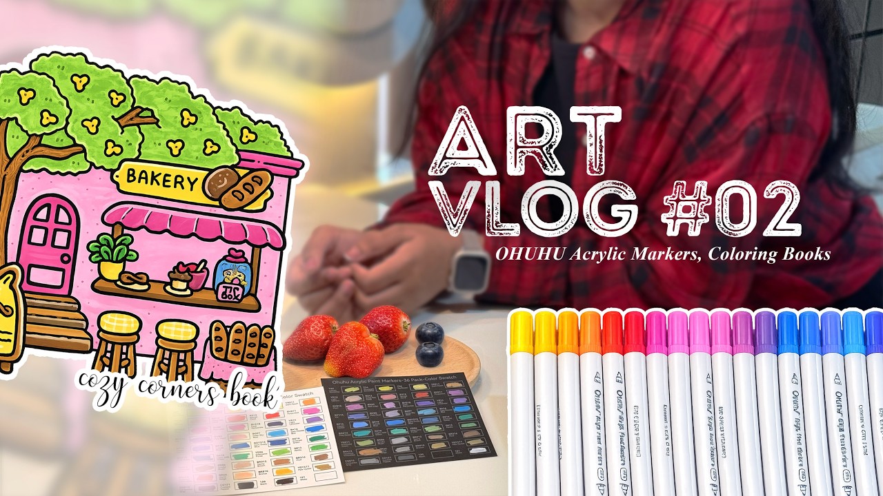 Are Ohuhu Acrylic Markers Worth It? | Cozy Corner Coloring Book 📚