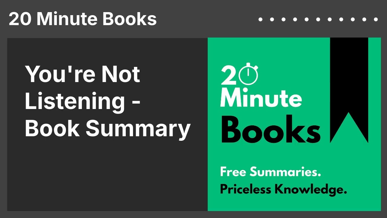 You're Not Listening - Book Summary