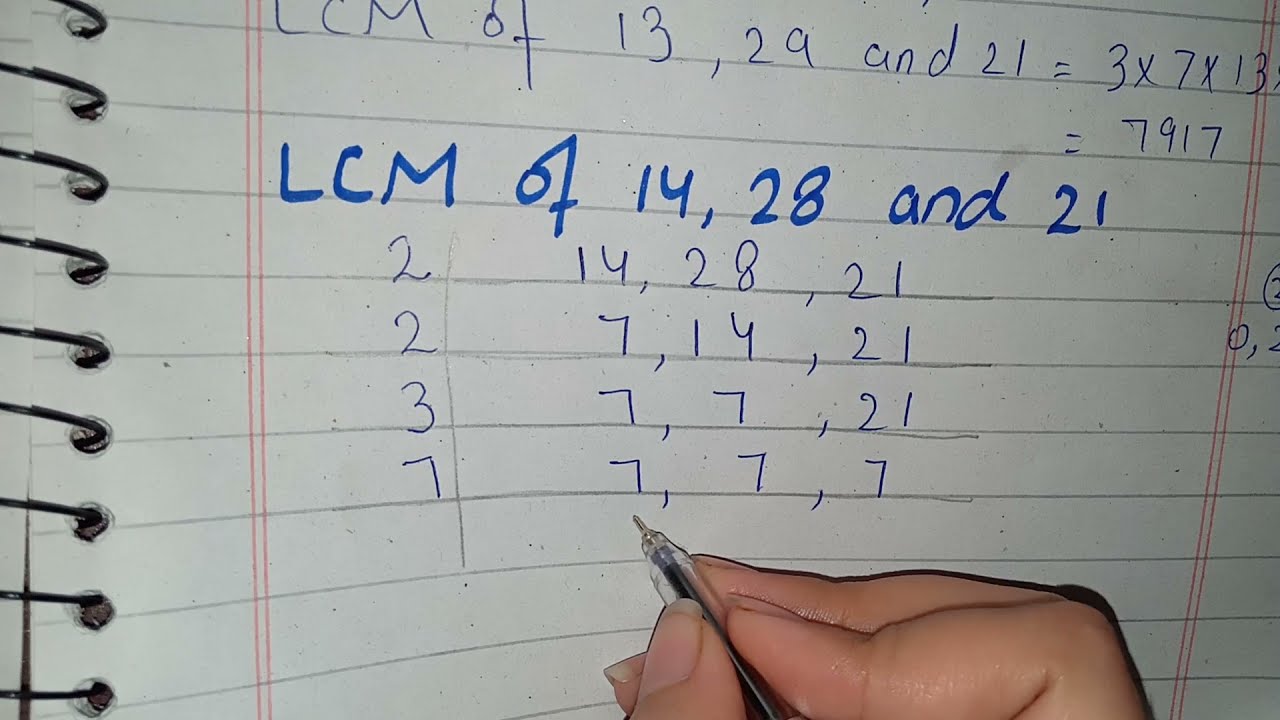 Lcm By Division Method Lcm By Division Method 14 28 21 Youtube