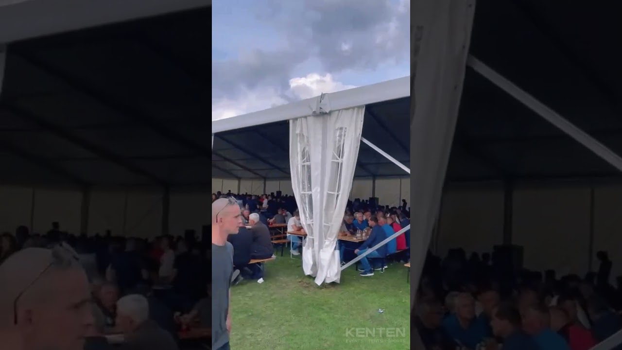 In an outdoor event, a temporary restaurant was built using an aluminum structure tent