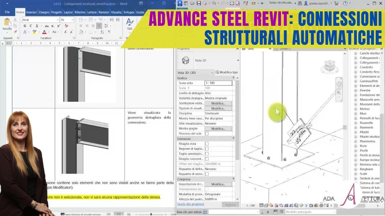 Advance Steel Revit: Connessioni strutturali automatiche