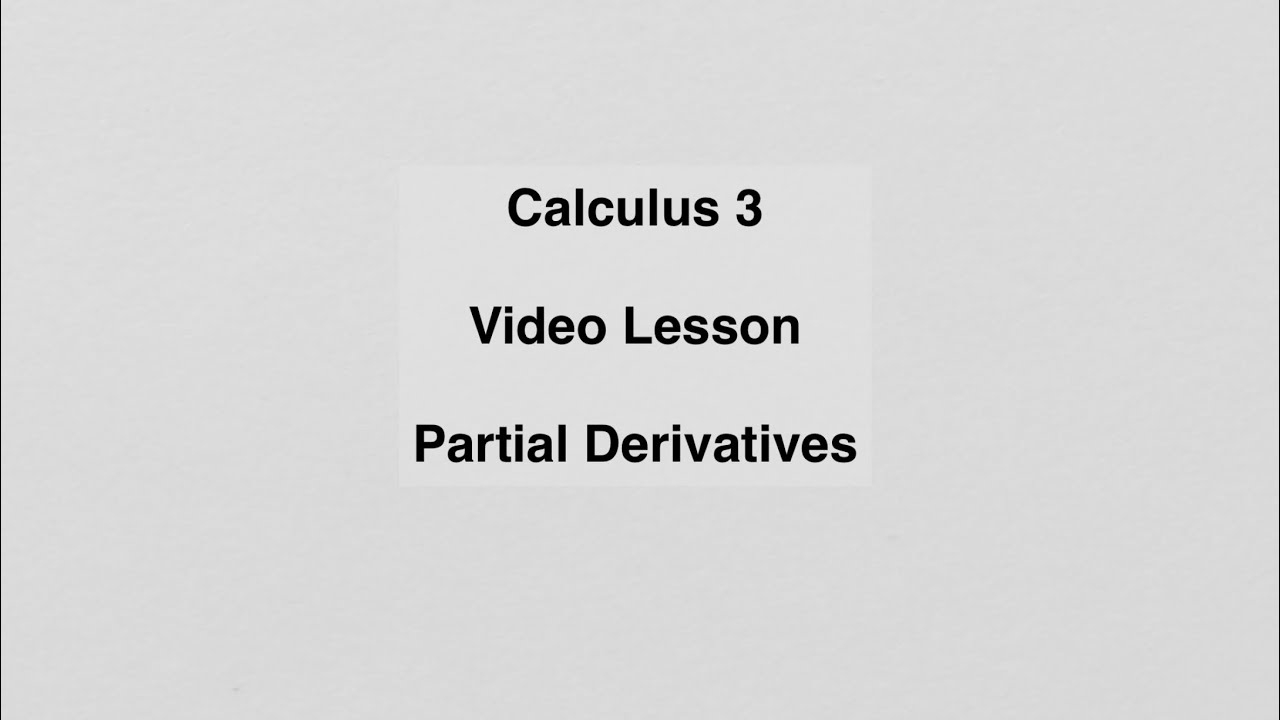 14.3 Partial Derivatives