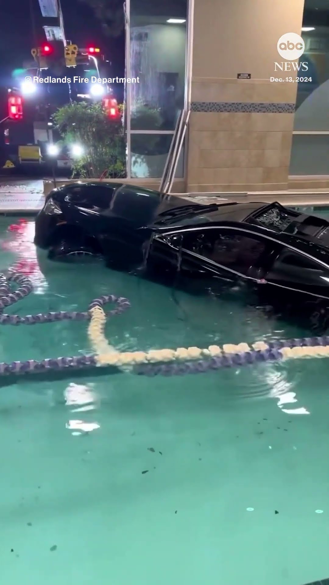 Car plunges into indoor swimming pool in Southern California