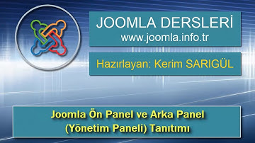 Joomla 3 - Ders 3: Ön Panel ve Arka Panel (Yönetim Paneli) Tanıtımı