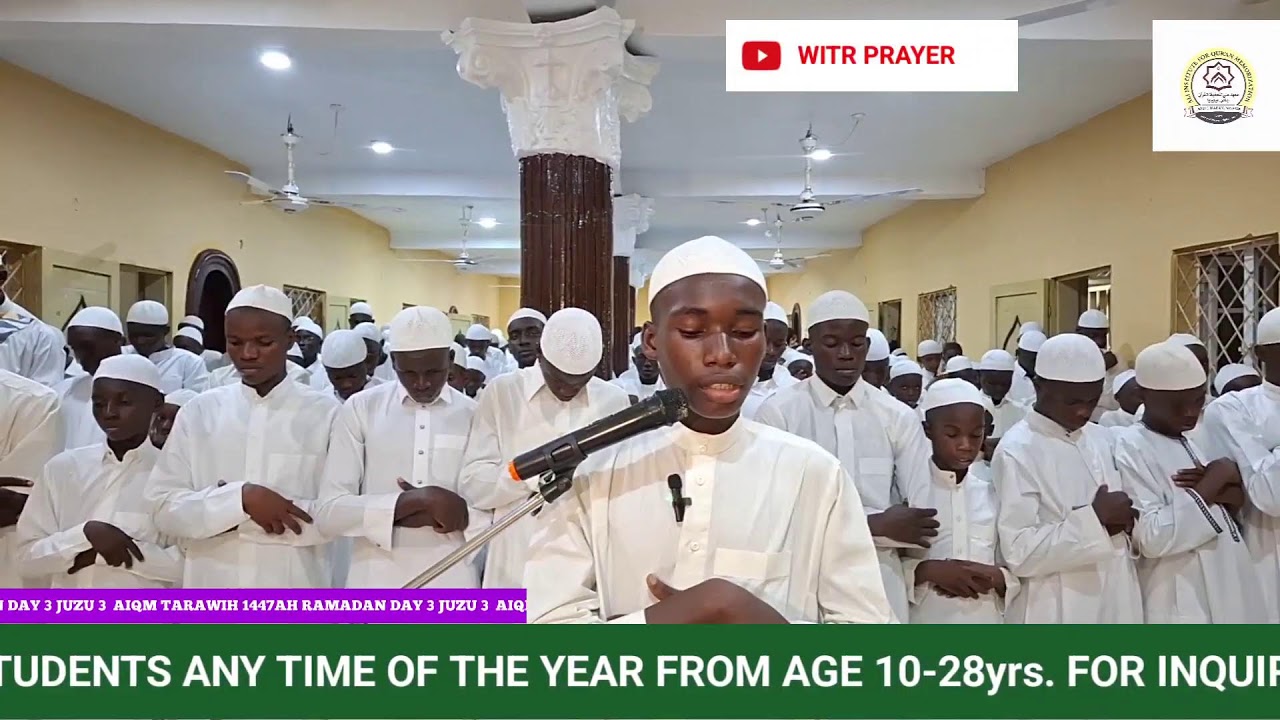 Live streaming of AIQM Tarawih 1447AH RAMADAN DAY 3 JUZU 3