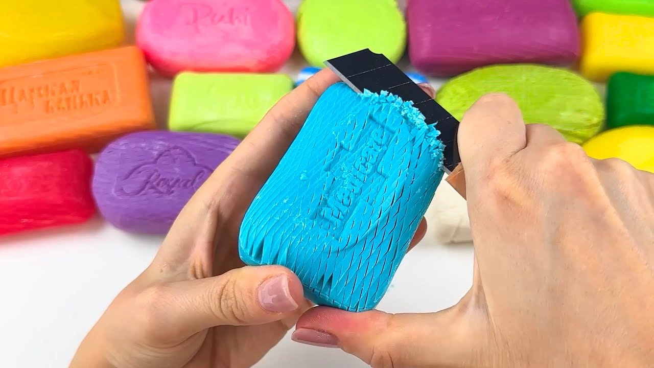 Asmr Cutting Soap Diamonds #14。 石鹸ダイヤモンドをカットします  ASMR SOAP。