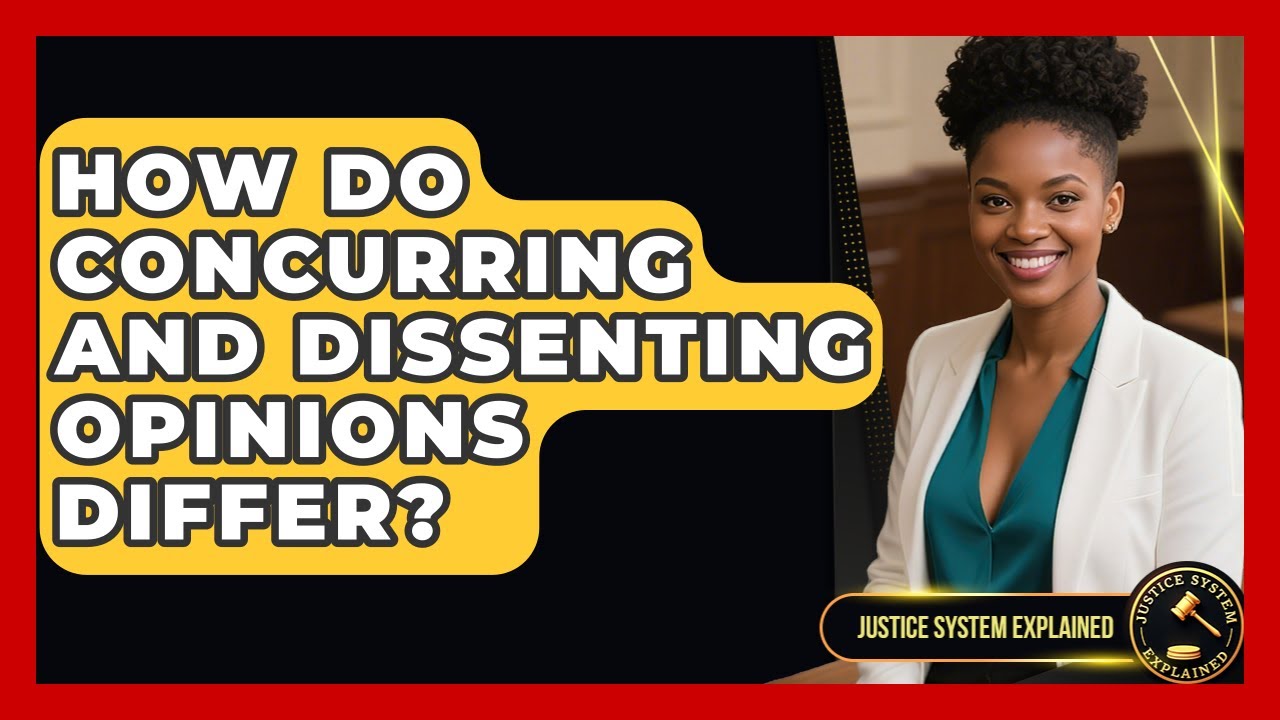 How Do Concurring And Dissenting Opinions Differ? - Justice System Explained