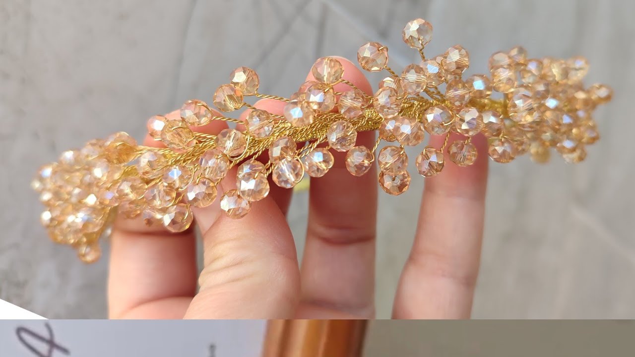 تاج كريستال ♥️ طوق شعر بالكريستال الحر بطريقة سهلة و سريعة مشروع مربح💸وبتكاليف جد بسيطة
