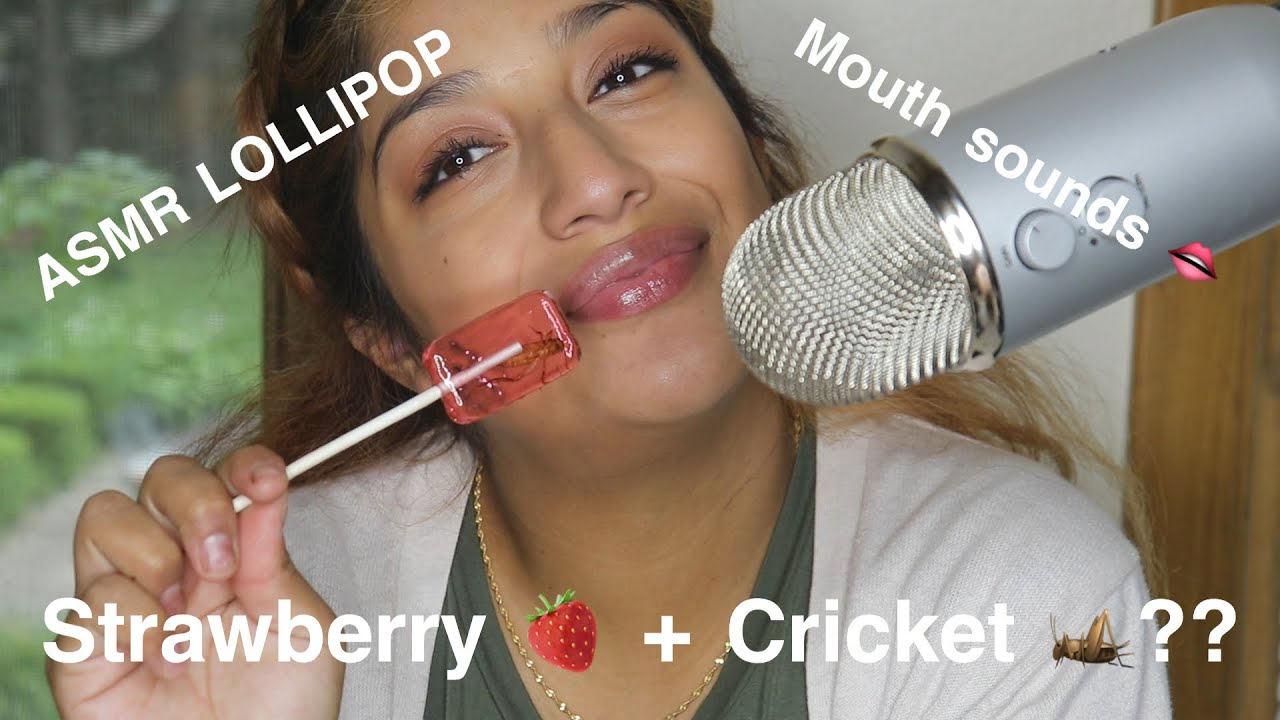 ASMR Lollipop | Strawberry Flavor + A real Cricket? | Mouth Sound | Everything Elda ASMR