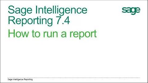 How to Run a Report in Sage Intelligence