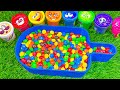 Satisfying  icecream bathtub full of beads mixing with glossy slime balls cutting asmr