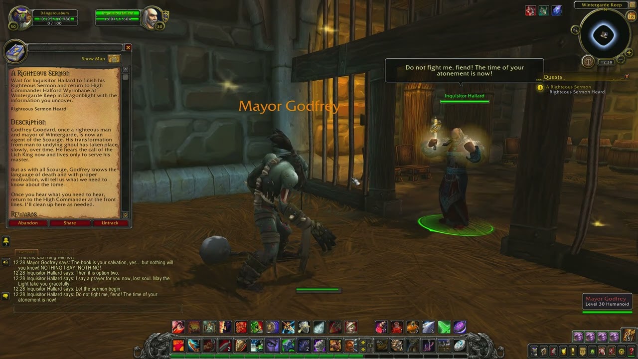 World of Warcraft: A Righteous Sermon - Quest ID 12321 (Gameplay/Walkthrough)