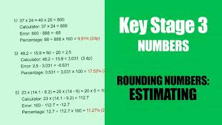 Celebrity Key Stage 3 Maths: Estimating calculations using rounding methods Profile