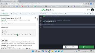 GFG Problem  |  Print The Pattern- set1 (Using C++) | Coding Question