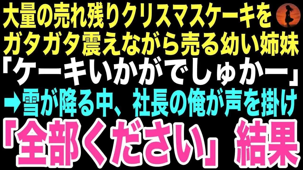 【感動する話】雪のクリスマスの夜「ケーキいかがですか？」ガタガタ震えながら寒さで頬を真っ赤にした少女が声を張り上げていた。「全部買います」思わず声をかけた俺の人生がこの瞬間から変わるとは…