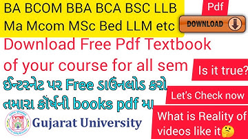 Download textbook pdf of your course in free 🎉 All courses and all semester Gujarat University
