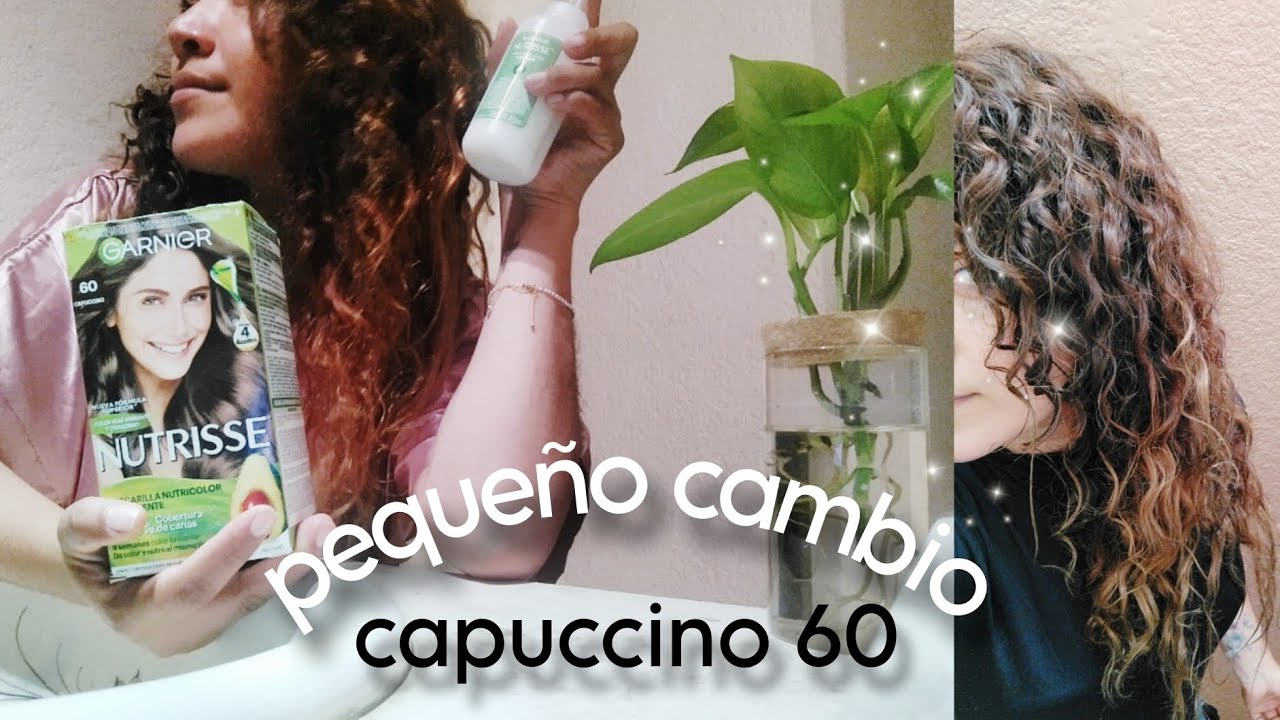 probando tinte  CAPUCCINO 60 💚 GARNIER #garniernutrisse #hair #curlyhair