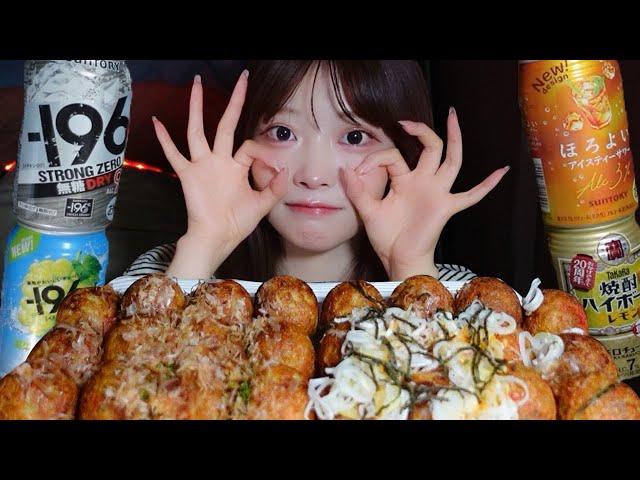 【晩酌ASMR】たこ焼きパーティーで質問募集に応えるｯｯ🐙乾杯してほろ酔い気分🍻🌙