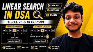 Linear search in DSA | Iterative & Recursive both | Easy Way | GATE  DSA | Theory