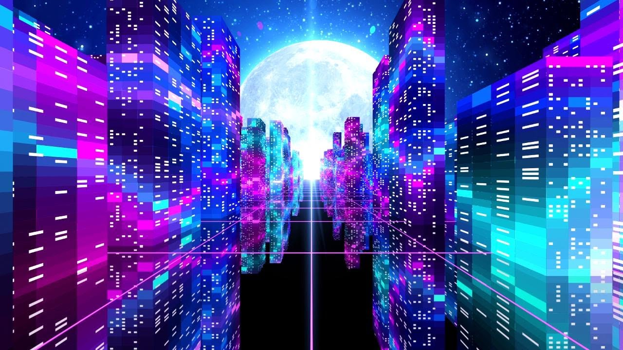 4K Screensaver | Flying Over a Neon City at Night | Futuristic Cyberpunk Ambience |8 Hours(No Sound)