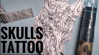 Skulls tattoo | Time lapse