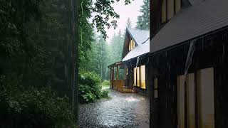 Heavy rain on a cozy house 🌧️ Instant deep sleep | Rain and thunder sounds for relaxation and study